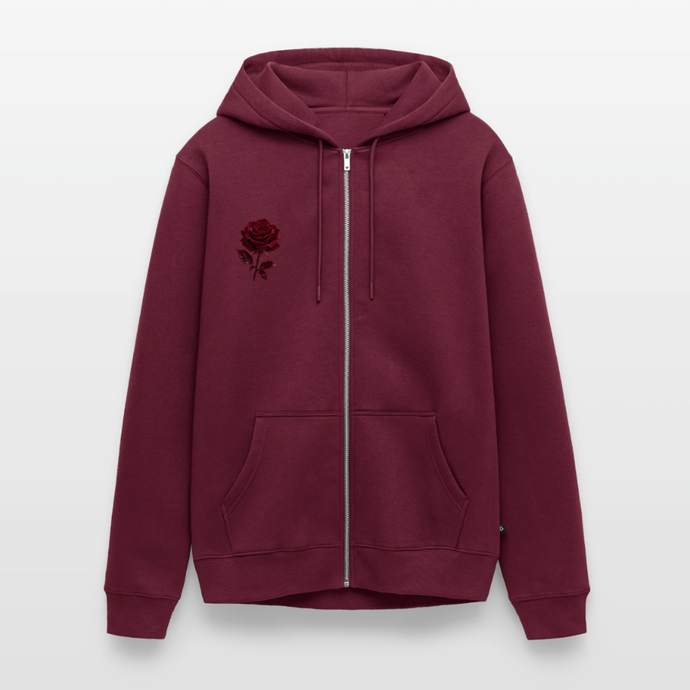 Männer Premium Kapuzenjacke - Burgunderrot
