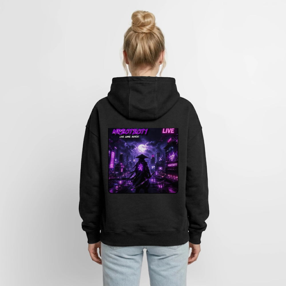 Oversized Heavyweight Unisex Zip Hoodie - Schwarz