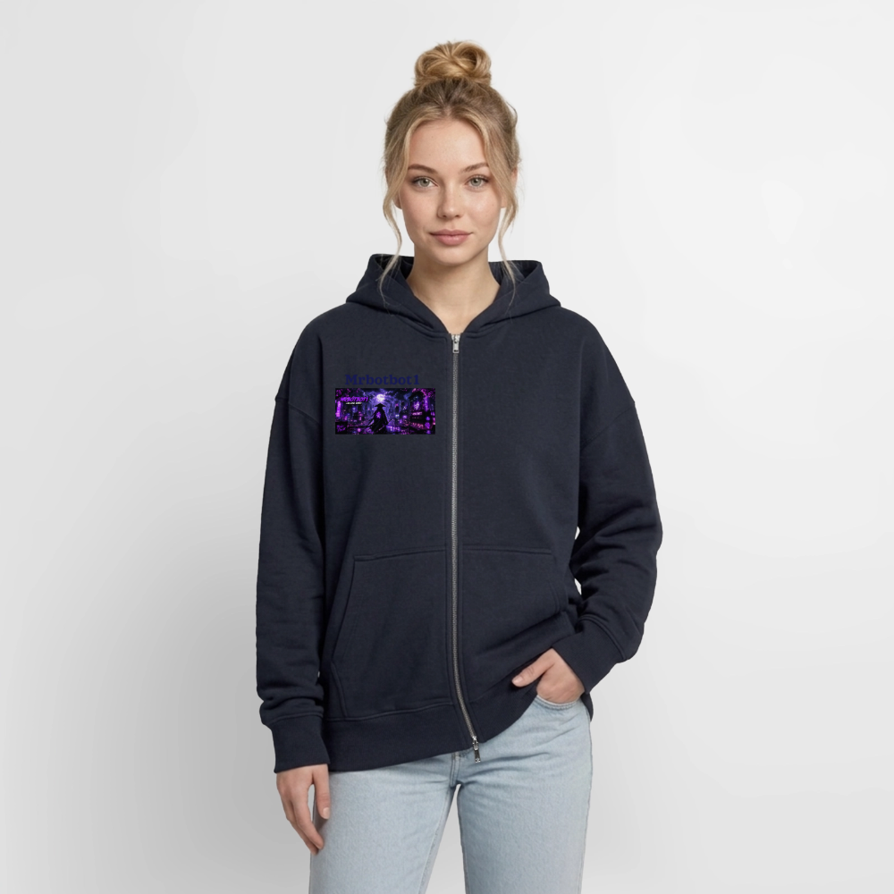 Oversized Heavyweight Unisex Zip Hoodie - Navy