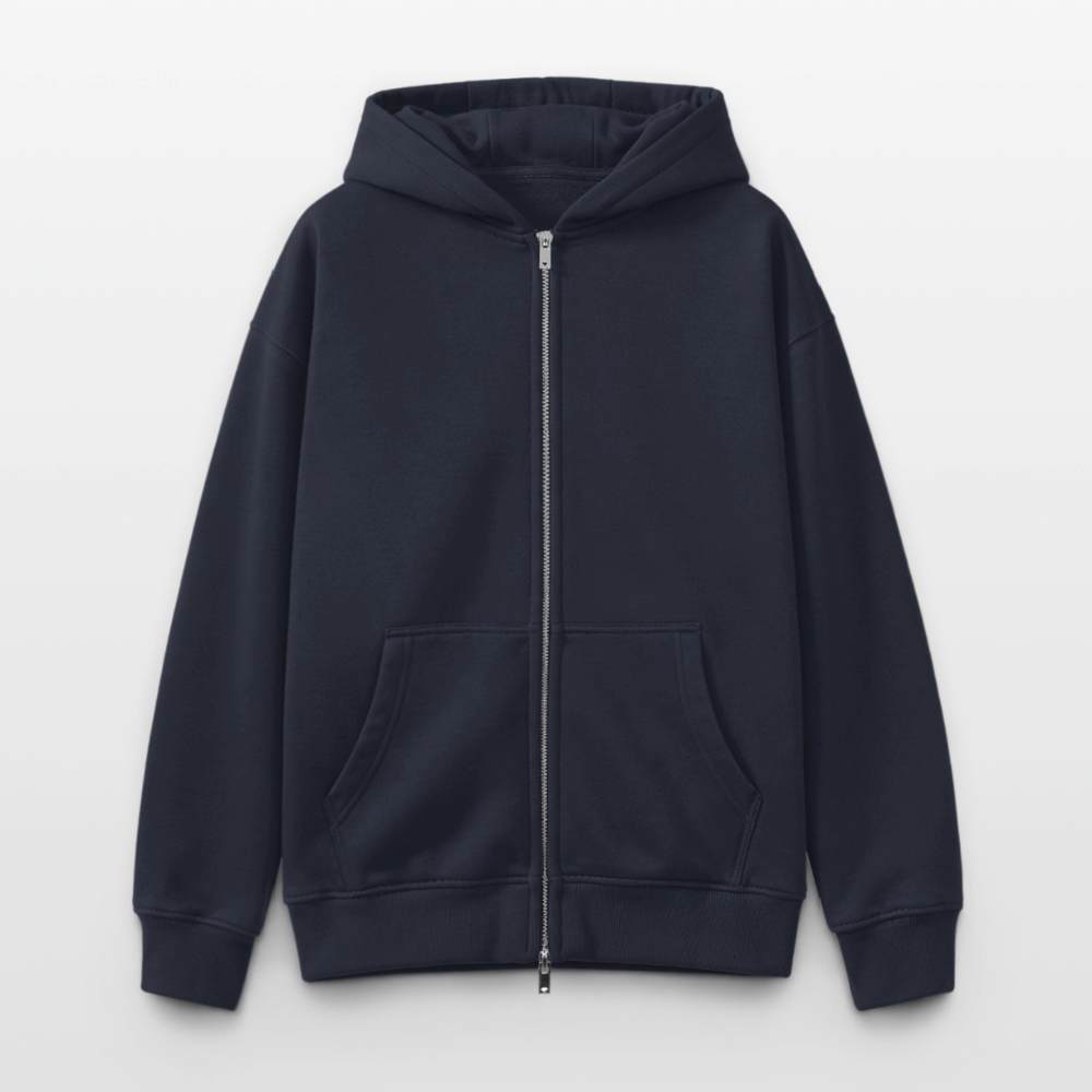 Oversized Heavyweight Unisex Zip Hoodie - Navy
