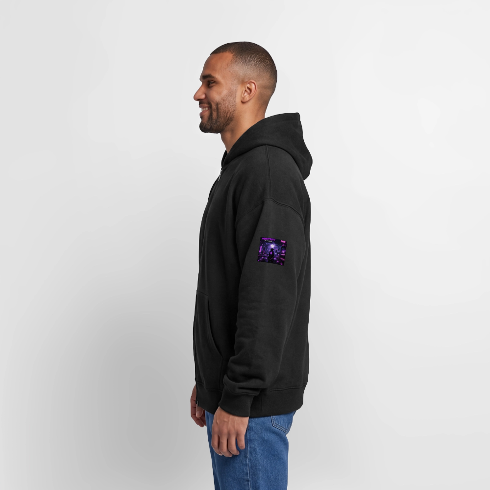 Oversized Heavyweight Unisex Zip Hoodie - Schwarz