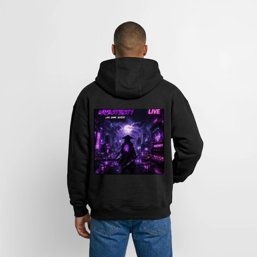 Oversized Heavyweight Unisex Zip Hoodie - Schwarz