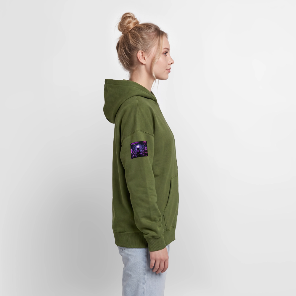 Oversized Heavyweight Unisex Zip Hoodie - Khaki