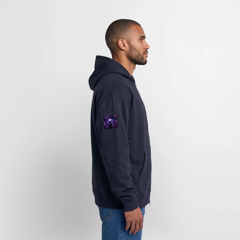 Oversized Heavyweight Unisex Zip Hoodie - Navy