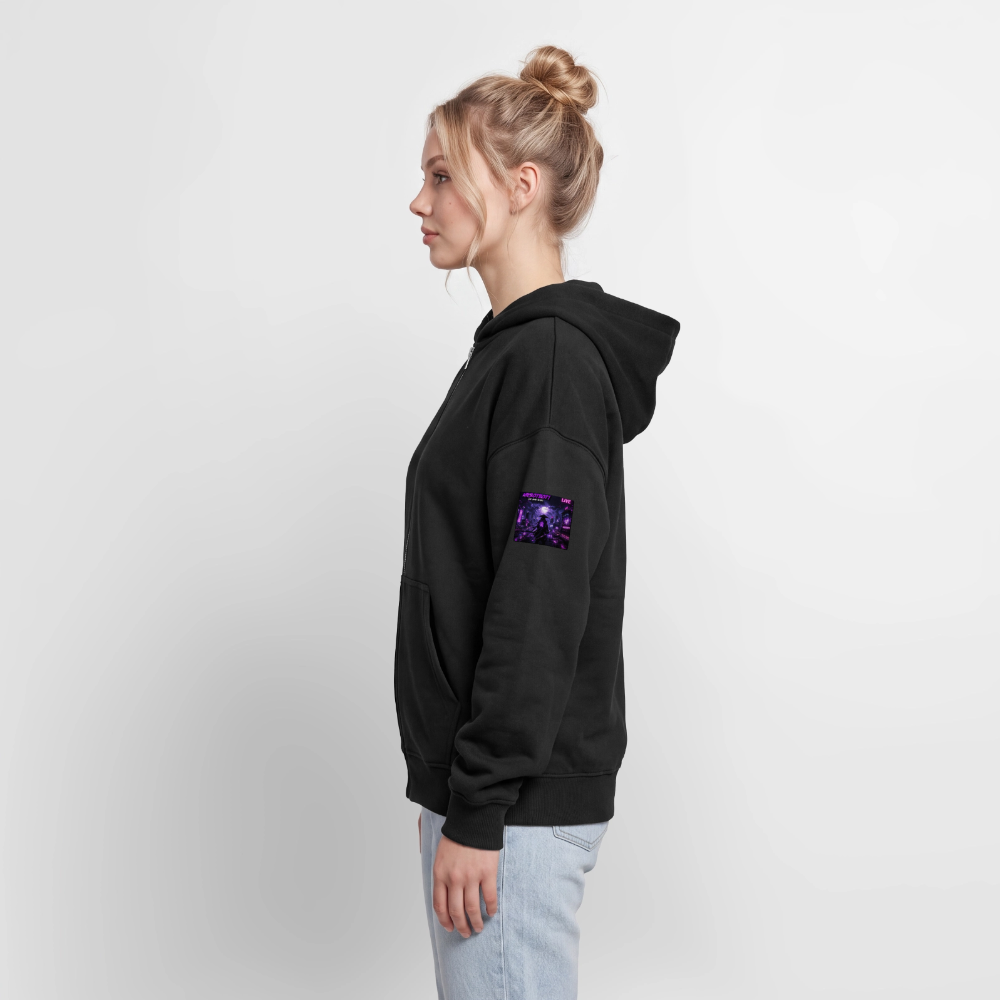 Oversized Heavyweight Unisex Zip Hoodie - Schwarz