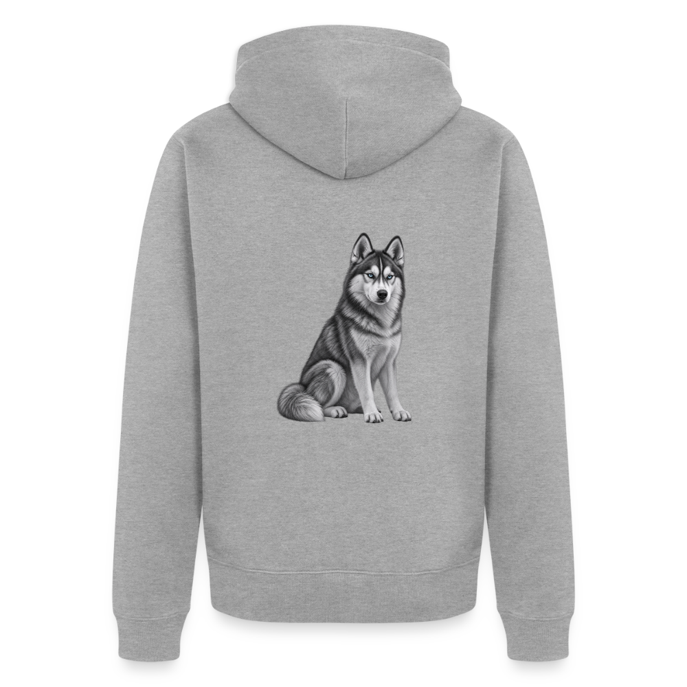 Männer Premium Kapuzenjacke - Grau meliert