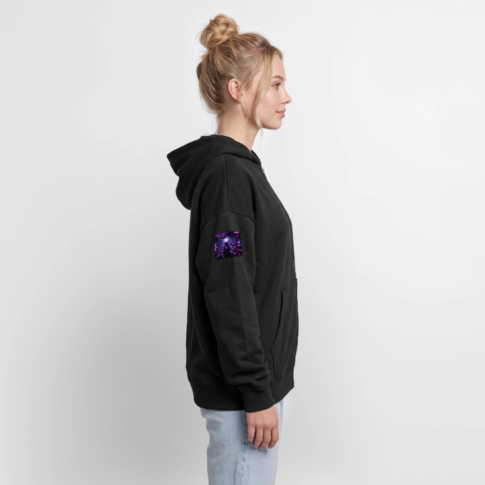 Oversized Heavyweight Unisex Zip Hoodie - Schwarz