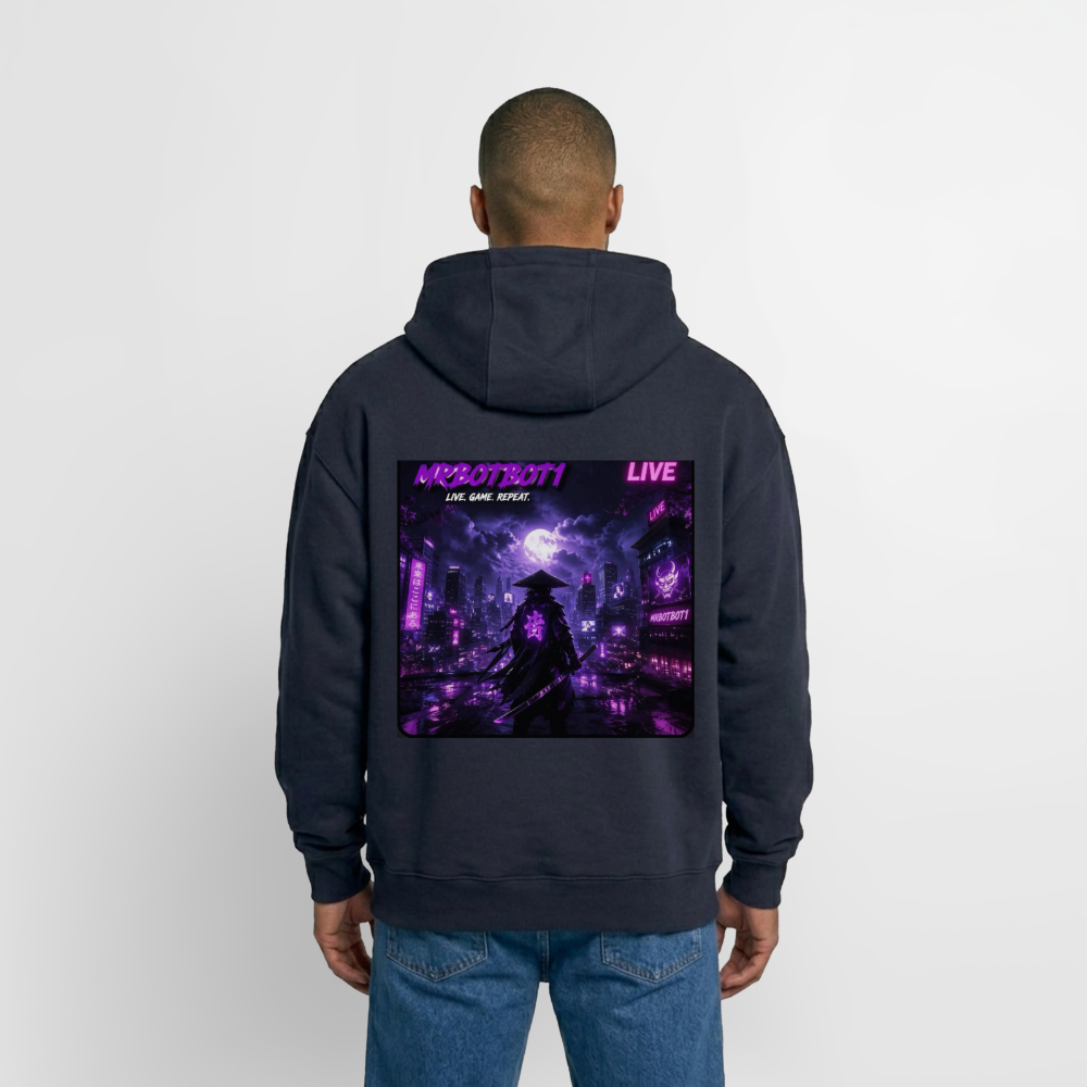 Oversized Heavyweight Unisex Zip Hoodie - Navy