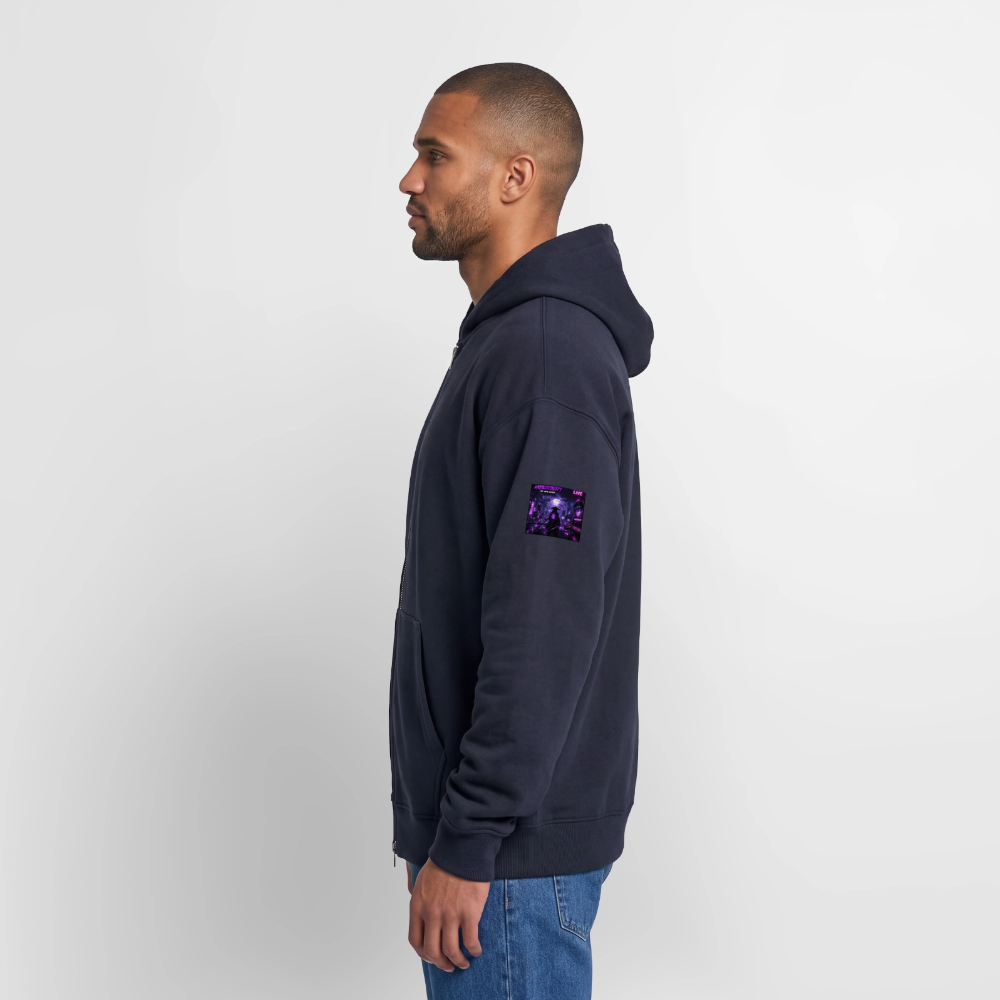 Oversized Heavyweight Unisex Zip Hoodie - Navy