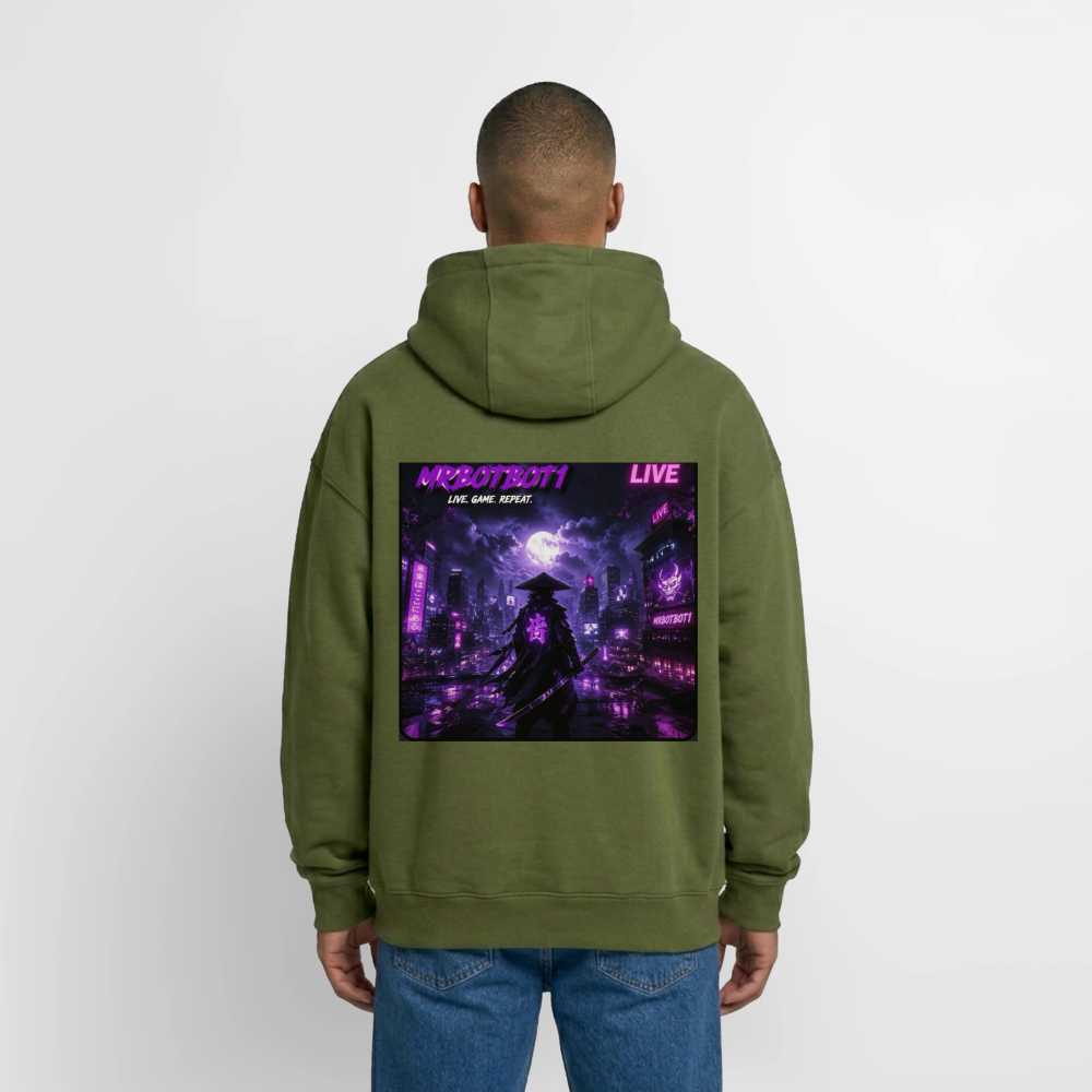 Oversized Heavyweight Unisex Zip Hoodie - Khaki