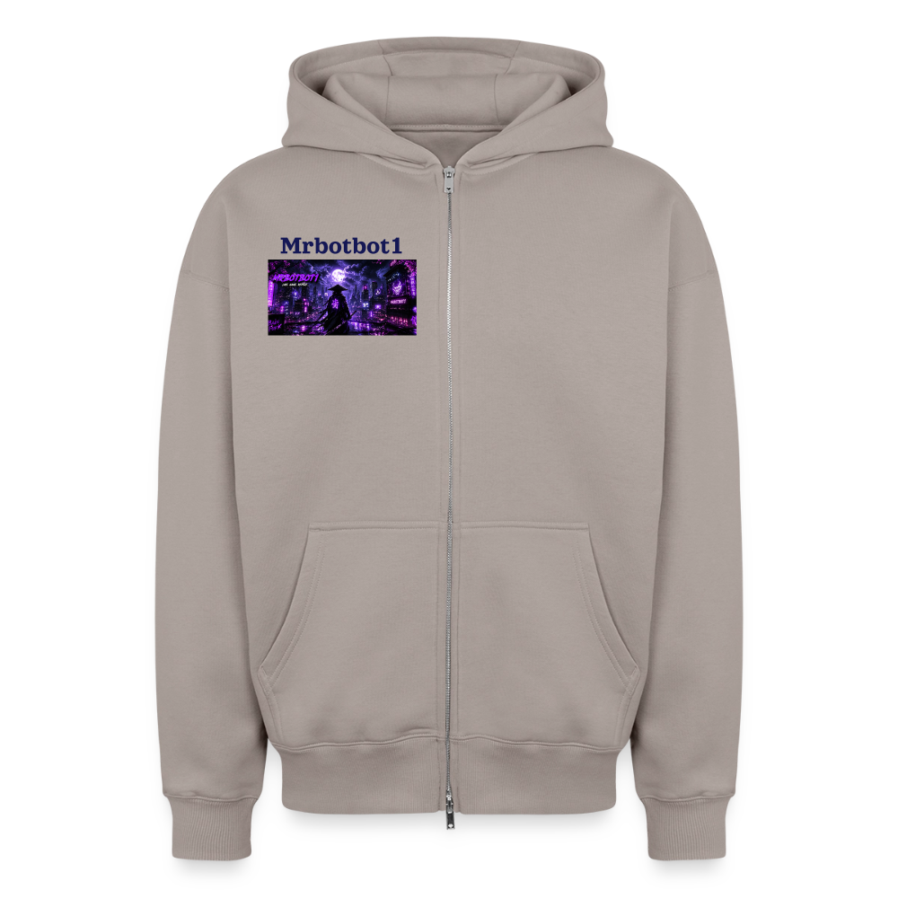 Oversized Heavyweight Unisex Zip Hoodie - Taupe