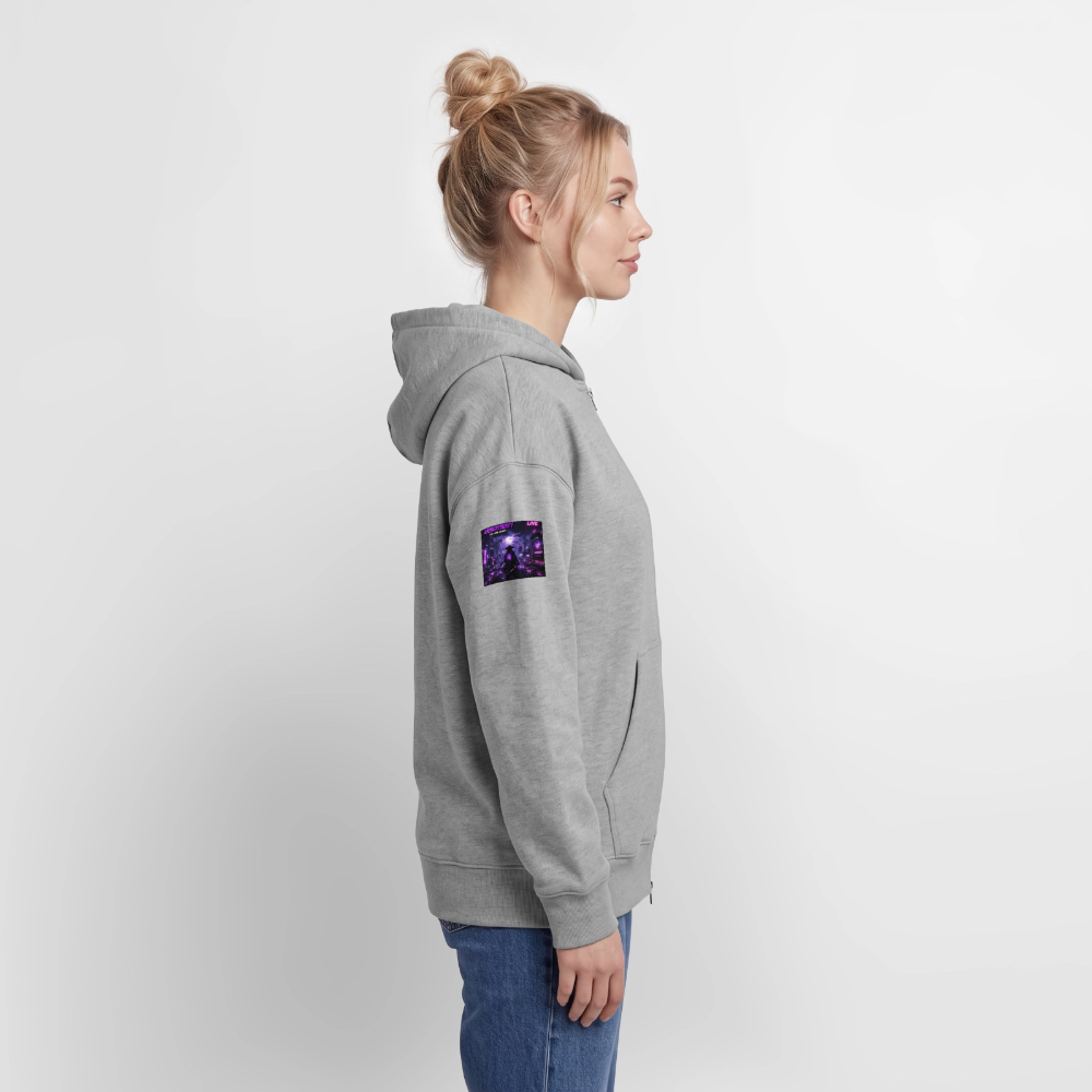 Oversized Heavyweight Unisex Zip Hoodie - Grau meliert