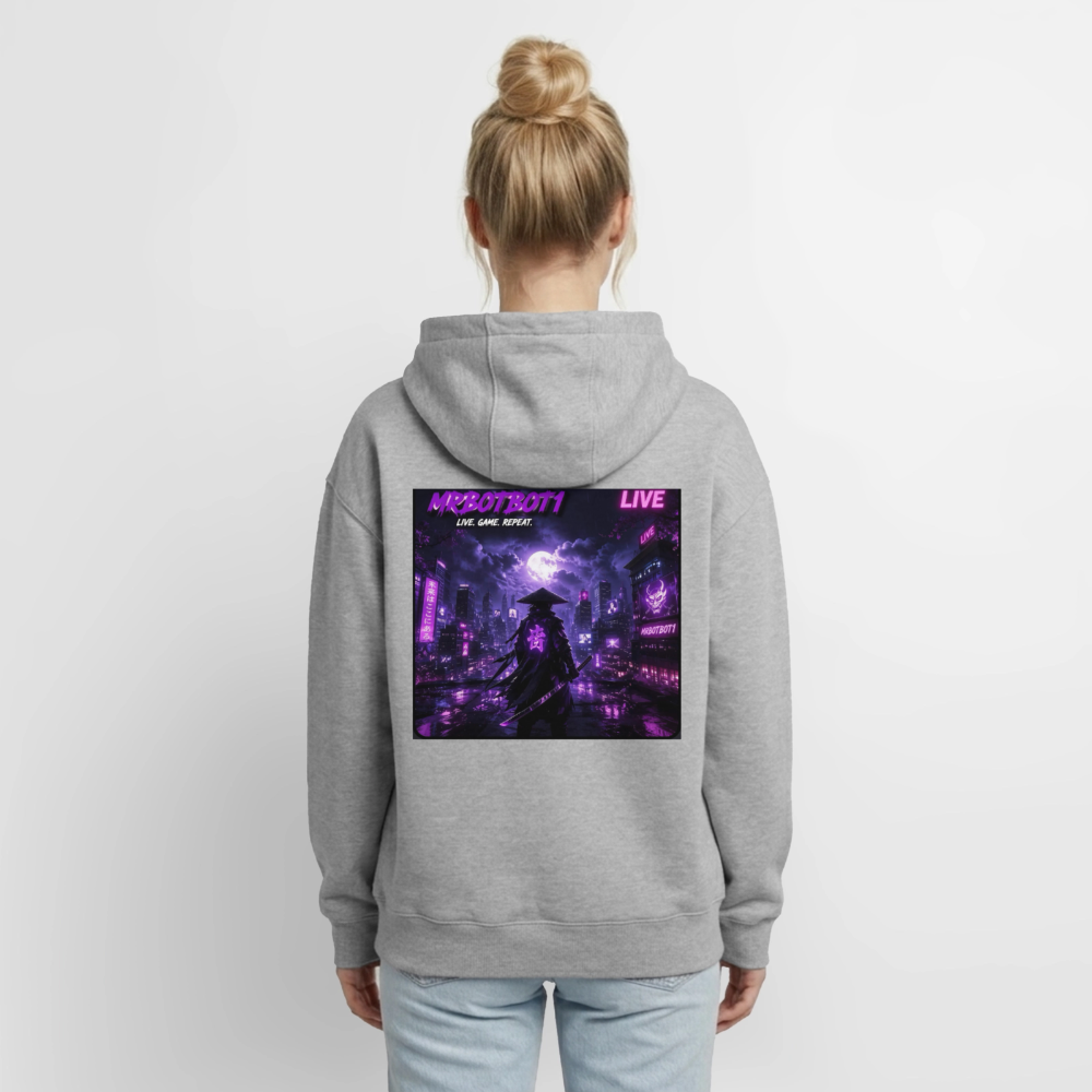 Oversized Heavyweight Unisex Zip Hoodie - Grau meliert