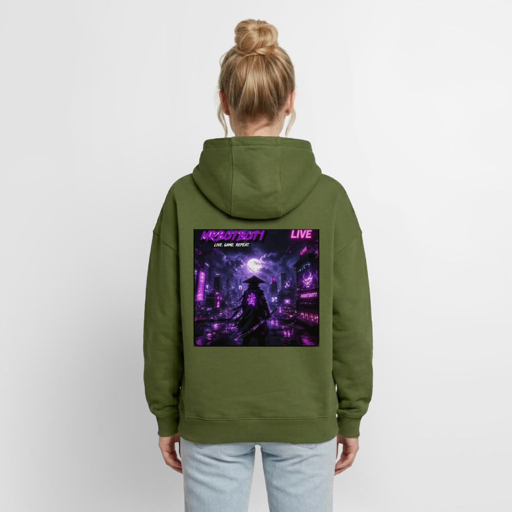 Oversized Heavyweight Unisex Zip Hoodie - Khaki