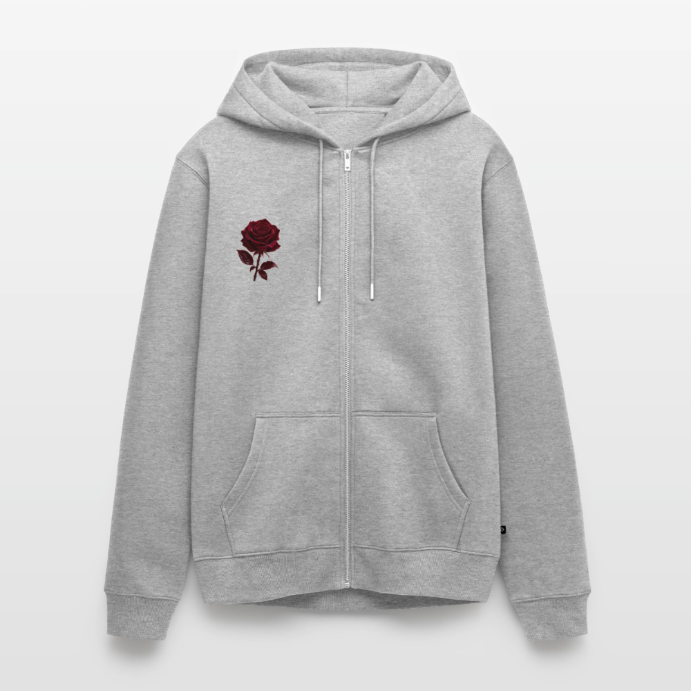 Männer Premium Kapuzenjacke - Grau meliert