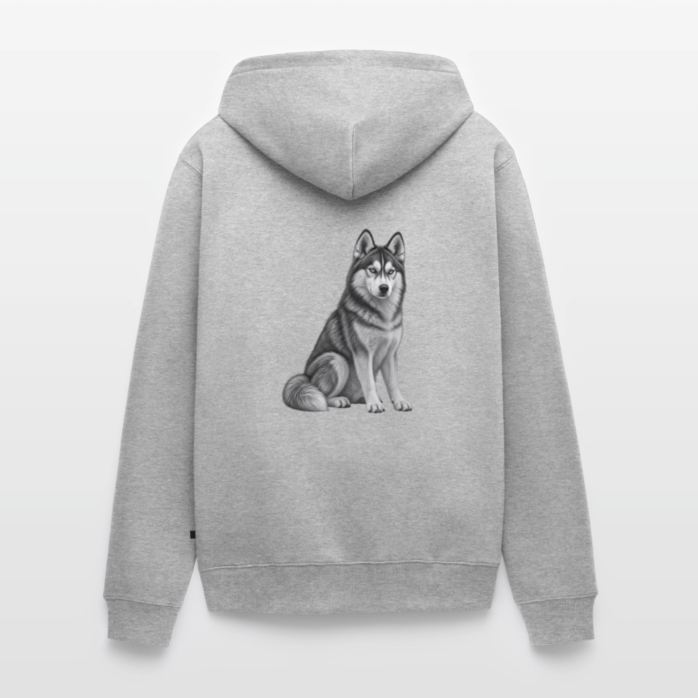 Männer Premium Kapuzenjacke - Grau meliert