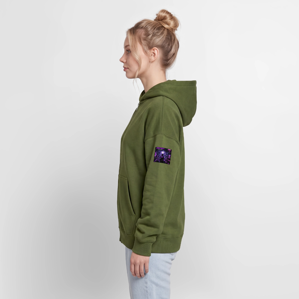 Oversized Heavyweight Unisex Zip Hoodie - Khaki
