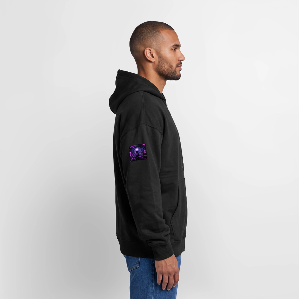 Oversized Heavyweight Unisex Zip Hoodie - Schwarz